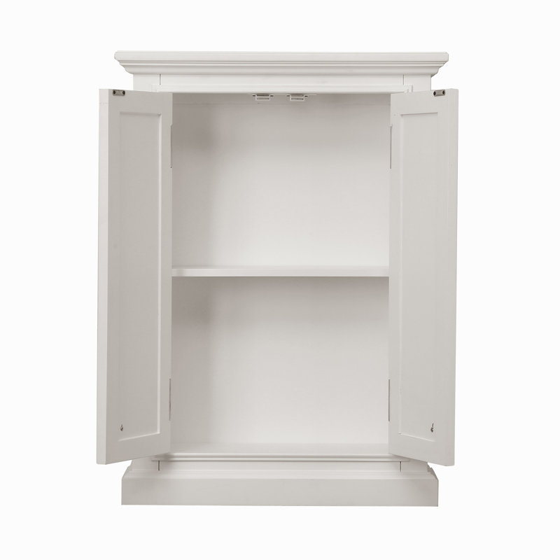 Armoire de salle de bain murale en bois massif l 24 po x H 33 po x P 8 po Anjila, Blanc