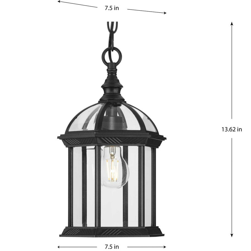 Outdoor Hanging Lantern, Textured Black