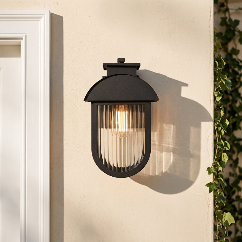 Fontaine Alysha 8 Inch Outdoor Wall Sconce in Black