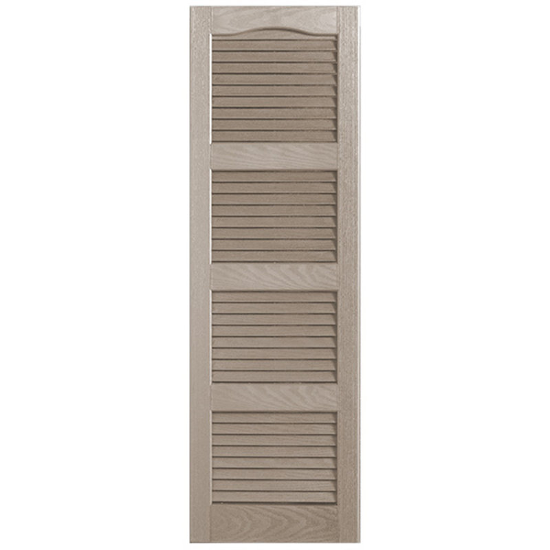 Cathedral Top Four-style Open Louvre Shutters Pair, 12", 40", Sandstone