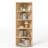 66.9'' H X 17.2'' W Wood Fan-Shaped Bookcase 6-Tier Storage Corner Shelf-518053607