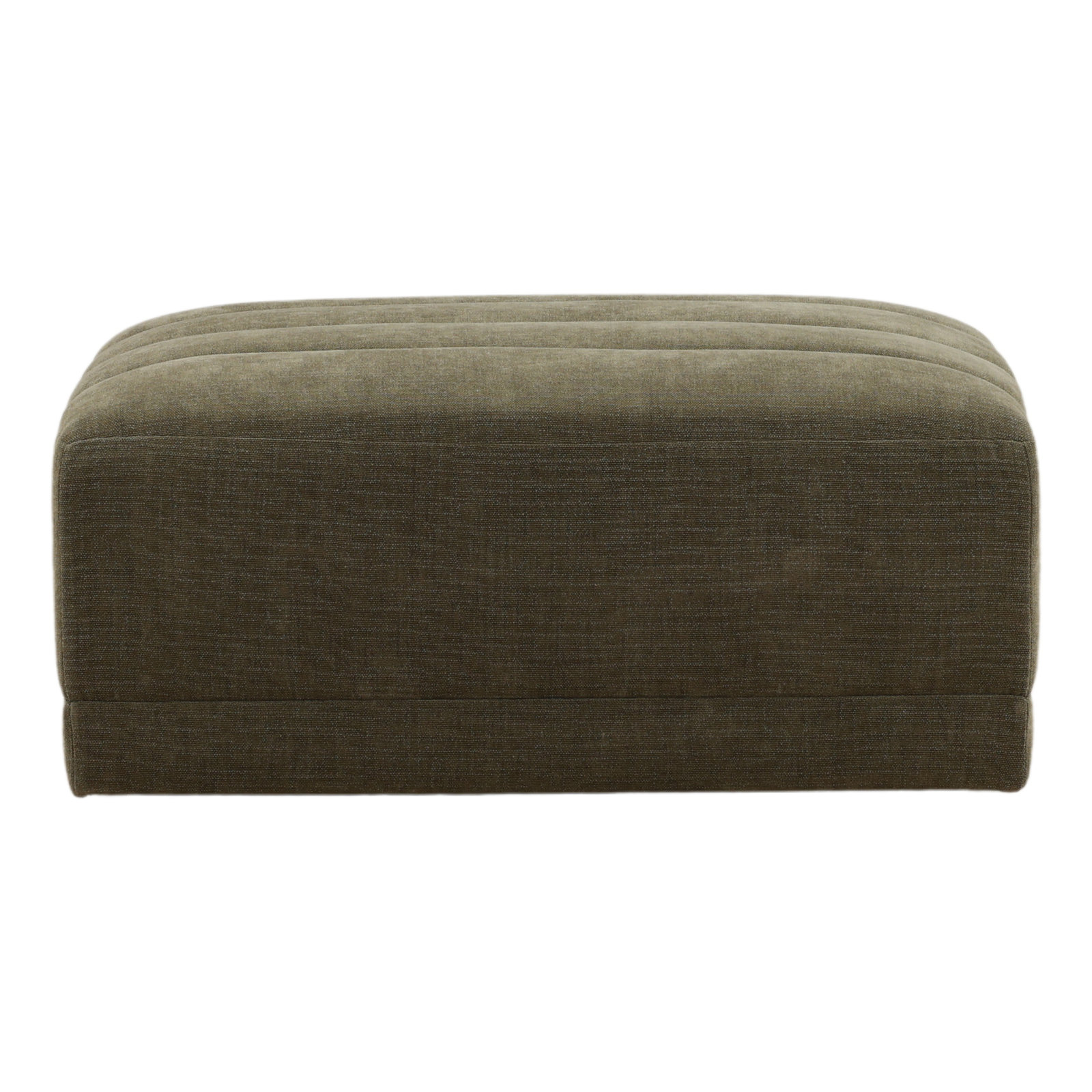 Lula Hardwood Upholstered Ottoman, Terracotta, Olive