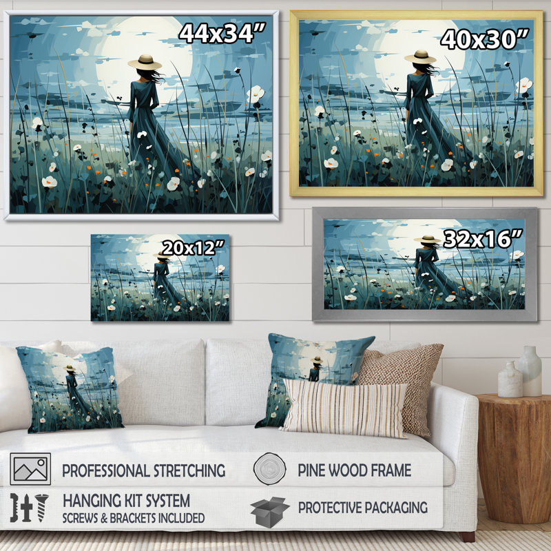 Contemporary Urban Retreat sur toile, Cadre flottant blanc, H 30 po x l 40 po x P 1,5 po