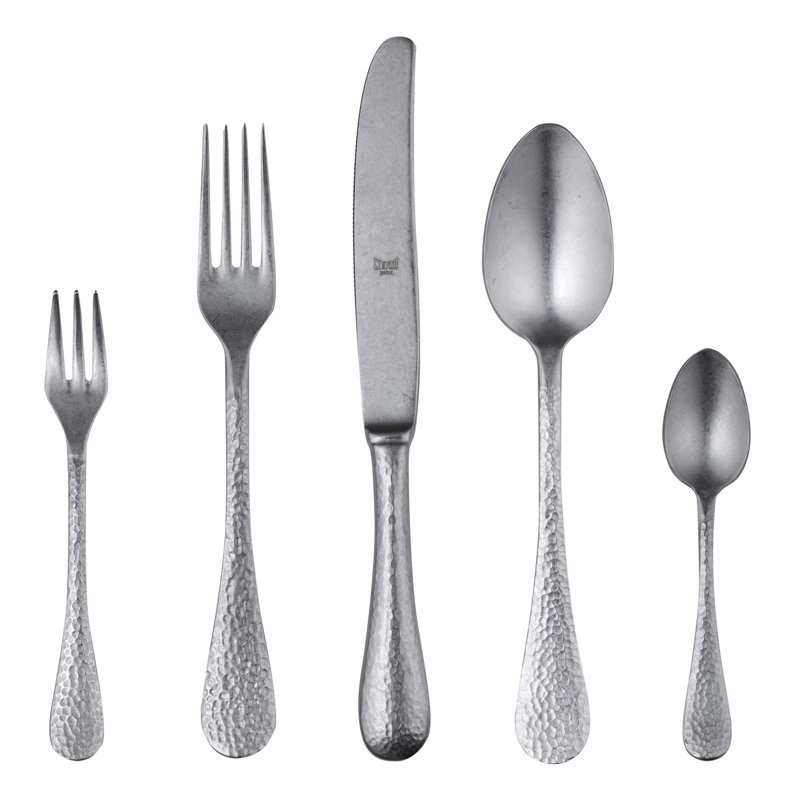 Epoque 30 - Piece Stainless Steel Flatware Set - Service for 6, Pewter