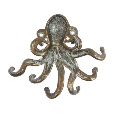 Finnell Metal 6 Hangers Octopus Bronze Wall Hook Set