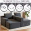 Canapé modulaire 91,1 po sans assemblage modulaire sans compression avec repose-pieds amovible-129990779