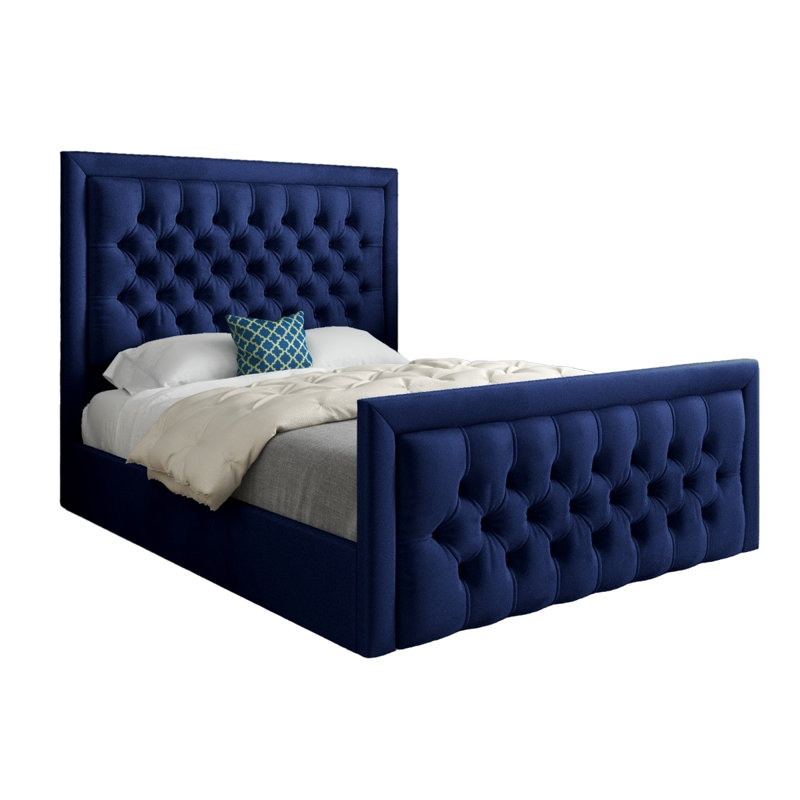 Bessemer Upholstered Bed, Small Single (2'6), Blue