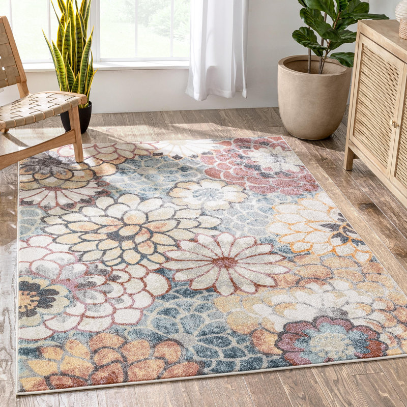 Rodeo Floral Synthetic Area Rug, Rectangle 120 x 160cm