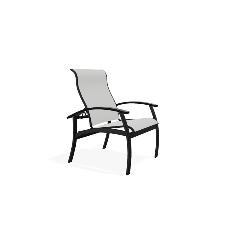 Chaise de patio Askar, Blanc 6D Sunbrella®, Noir, Noir texturé