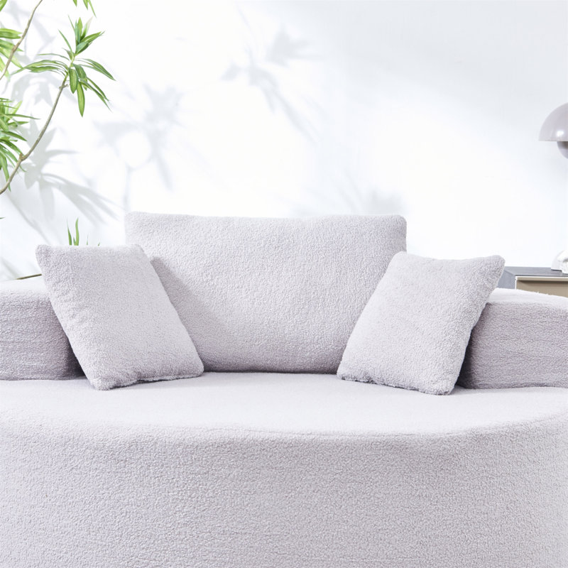 Chaise ronde Teddy Plush, Gris