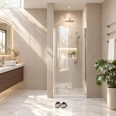Porte de douche pliante sans cadre avec verre certifié Sgcc de l 32 à 33 po x H 72 po