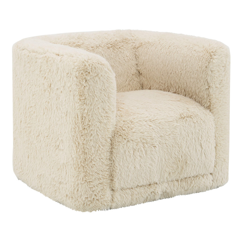 Fauteuil pivotant beige à 360 degrés, rembourrage en mousse ferme, conception élégante pour une chaise d'appoint tendance, fabrication complète, housse en lin