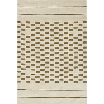 Tapis vert en laine touffeté à la main Joss & Main Aelin