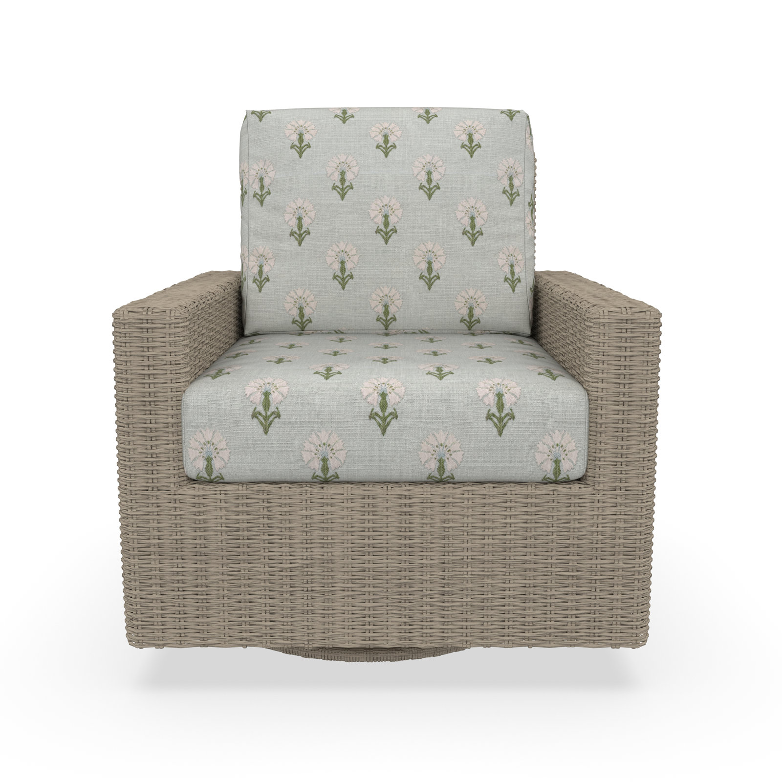 Hayes Sunbrella® Swivel Patio Lounge Chair, Mira Celeste, Floral