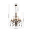 Lustre campagnard en bois 6 lumières