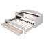Lit de jour simple tapissier avec couchette et trois tiroirs, beige-1868604348