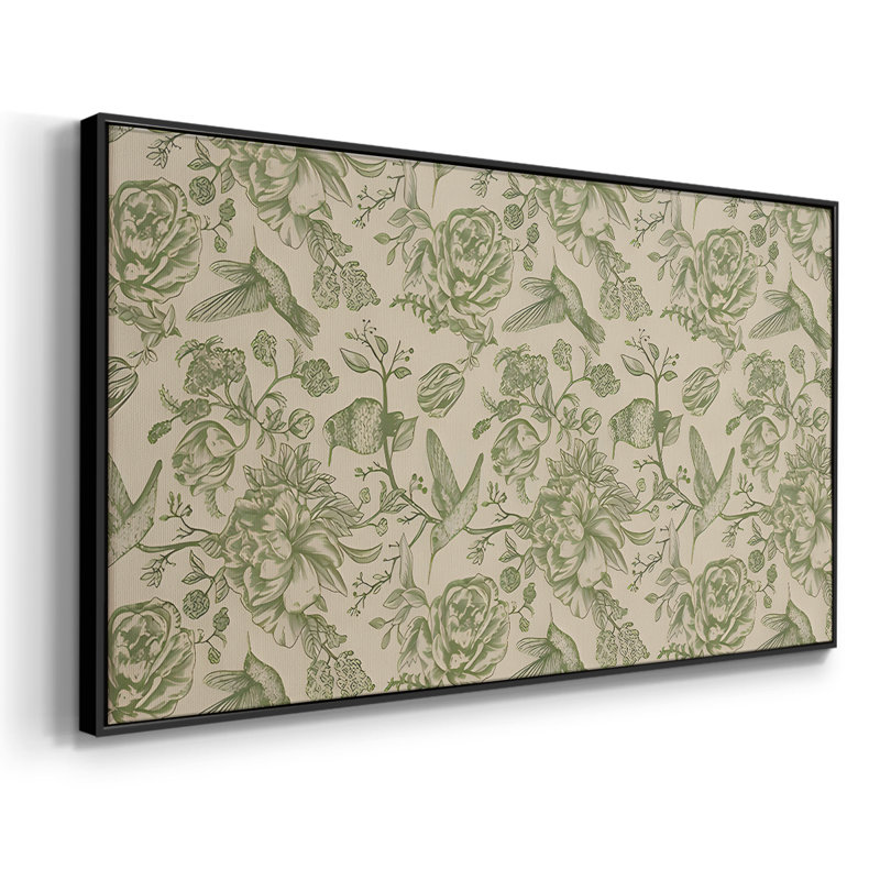 Botanical Series-CDIV- Toile tendue avec châssis tendue, prête à être accrochée, Noir, H 21 po x l 41 po