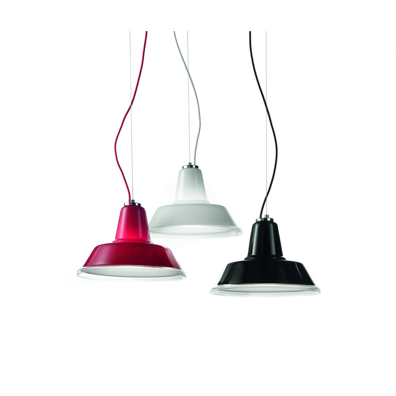 1 - Light Dome Pendant, Black, Chrome/Black