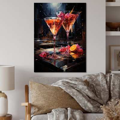 Red Regal Ruby Cocktail Drinks - Art mural en métal cocktails