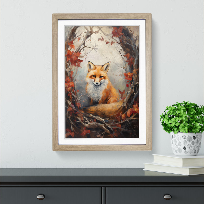 Fox Romanticism No.2 - Framed Print, Oak Framed, 34cm H x 25cm W