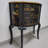 Black Hand-Painted Semi-Circular Entryway Console