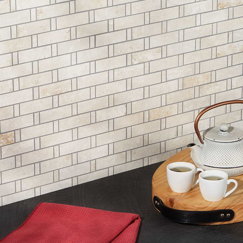 Portrait Weave Matte Porcelain Mosaic, Ivory