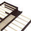 Lit plateforme simple avec lit gigogne et 2 tiroirs, lits en bois massif avec barre d'alimentation, espresso-714189456-714189459