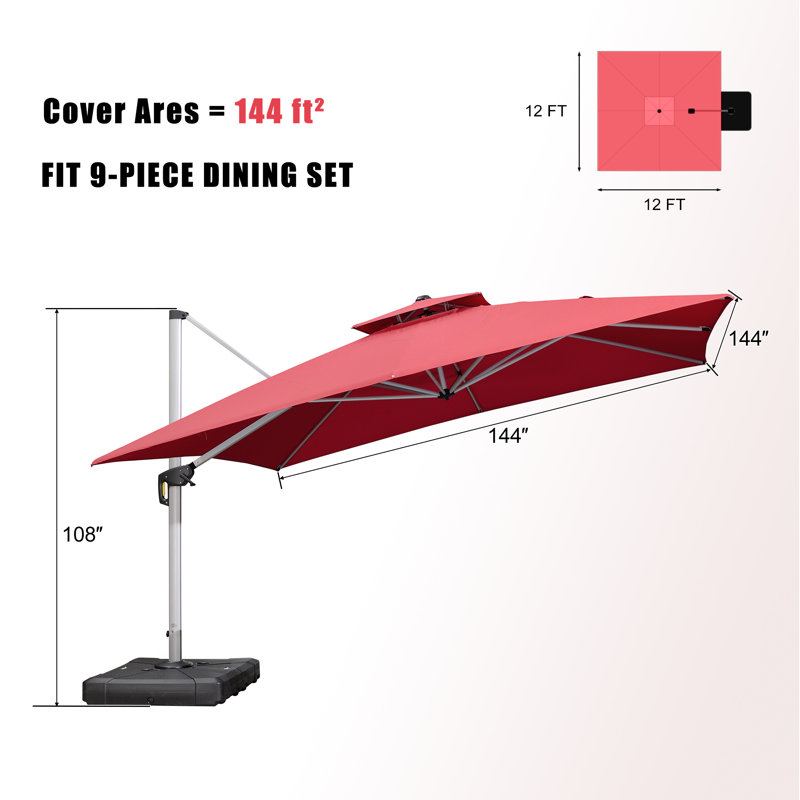 365cm Cantilever Parasol, Terra