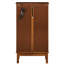 Vitrine en chêne avec tablettes réglables et dossier en miroir pour objets de collection-971695474