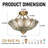 4 Light Dimmable Semi Flush Mount Gold Ceiling Light With Lotus Shape