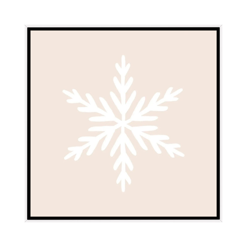 « Snowflake » par Orara studio-reproduction d’art, H 37 po x l 37 po x P 1,5 po, Toile blanche encadrée, Pas de tapis