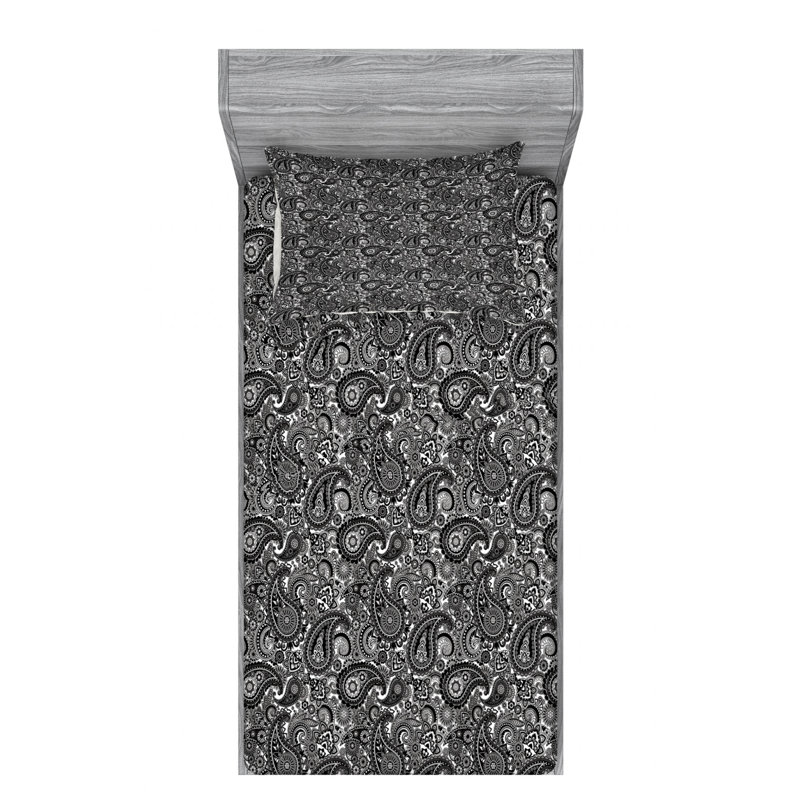 Microfiber Paisley Sheet Set, Twin XL Sheet Set + Fitted Sheet + 1 Pillowcase