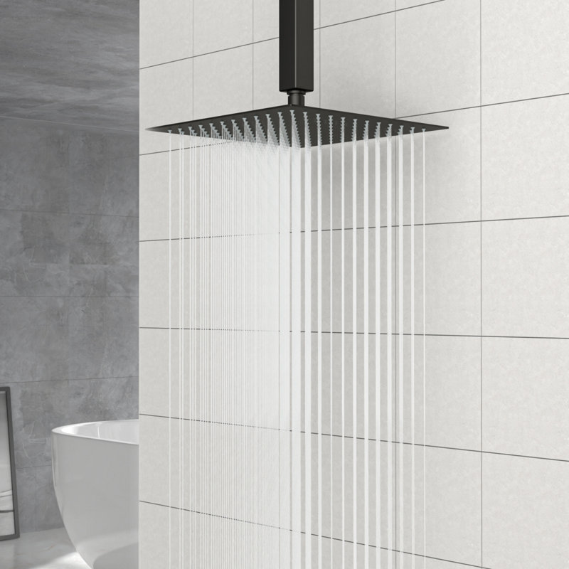 Pomme de douche carrée 10 po, Noir
