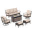 Ensemble de conversation pour patio 5 personnes avec chaises longues pivotantes-371736913-412292473
