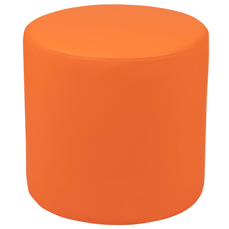 Nicholas Flexible Learning Modular Soft Seating Circle Ottoman for Classrooms and Common Spaces, Orange, No