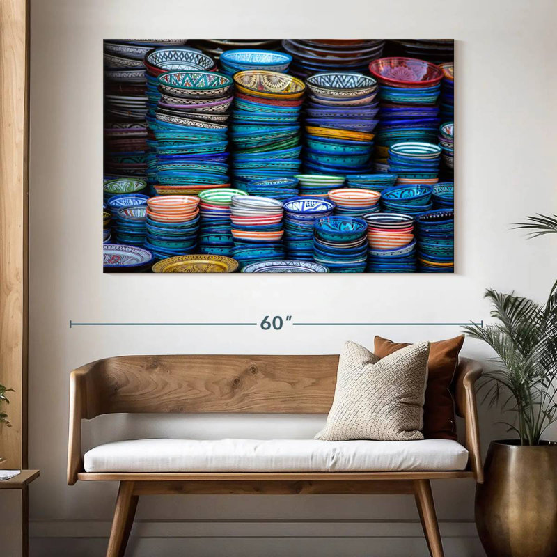 Senne Colorful Moroccan Pottery, 34" H x 51" W
