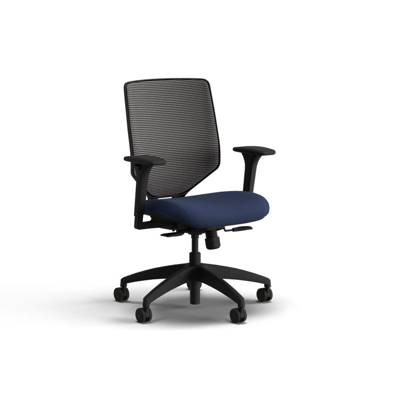 HON Solve Mesh Ergonomic Office Chair, Black Frame, Indigo, Black, Indigo