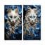 Blanc et bleu Birman Bliss Cat - ensemble de 2 impressions sur chat en métal-1993734696