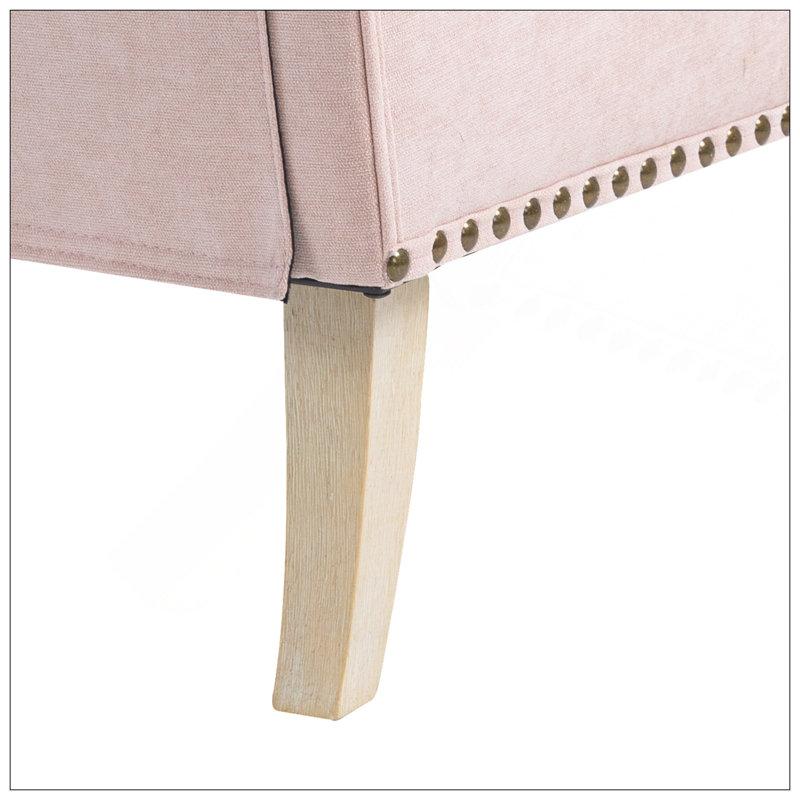 Fauteuil rembourré confortable avec des pieds en bois robustes pour diverses pièces, Rose