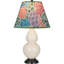 Small Double Gourd Accent Lamp - Sangria, Deep Patina Bronze - Lavender, Plum Shade-583633430-583633416