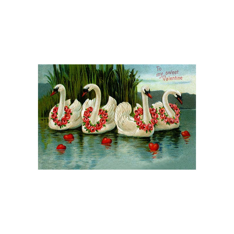 « to my doux valentine », impression, H 30 po x l 20 po x P 1,5 po