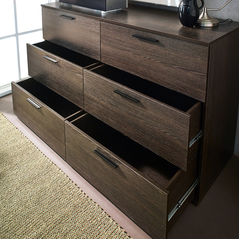 Rangement pour chambre à coucher - Glissières pleine extension et grande commode: Résistant aux taches d'eau
