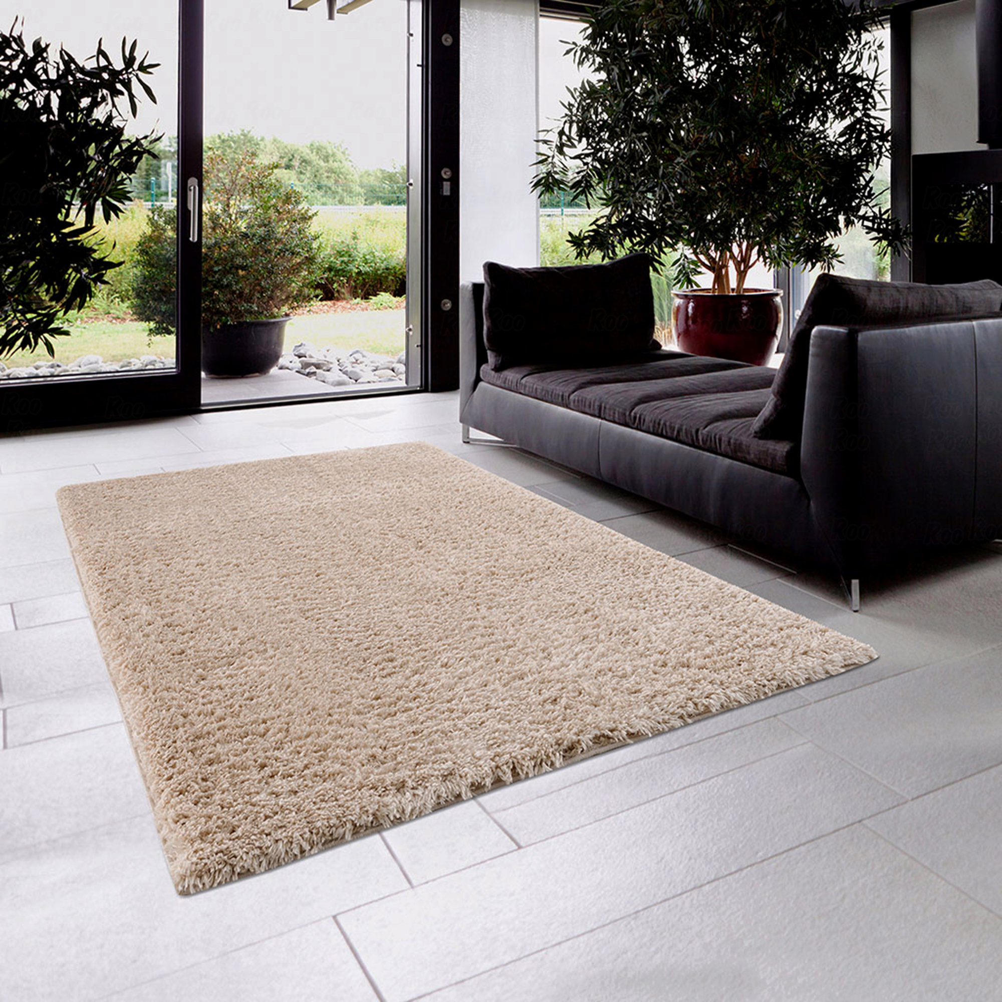 Shag Polyester Rug Latitude Run® Super Soft Polyester Material Shag Material Area Rug ...