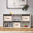 6 Pack Rectangle Storage Shelf Basket Bin with Lid and Leather Handles-276076503-276076502