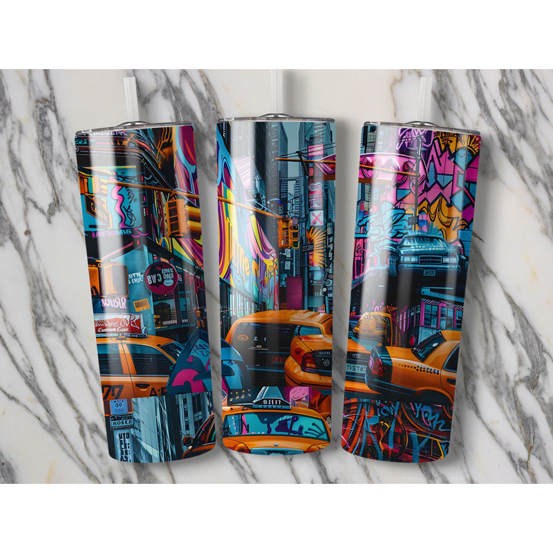 Choose Handmade Tumblers 591ml Vacuum Insulated Stainless Steel (18/8) Travel Tumbler with Straw