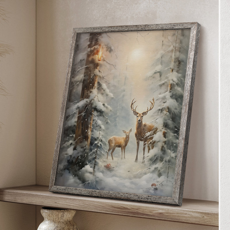«Christmas Holiday Art» DCXCI, reproduction encadrée - bois massif, H 15 po x l 12 po