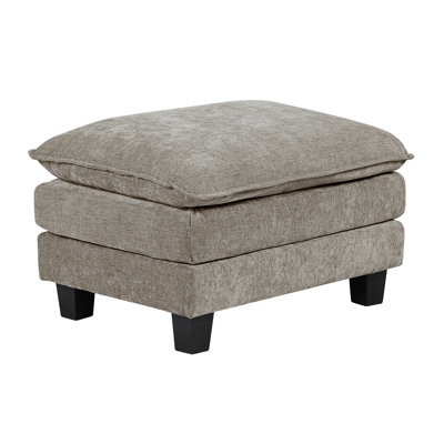Rectangle avec esthétique et fonctionnalité contemporaines, revêtement en chenille, structure en contreplaqué, coussin de siège attaché, pieds en faux bois noir, largeur de 34 po, hauteur de 20,5 po, revêtement moderne