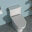 Toilette monobloc en céramique à une chasse avec siège cloisonné