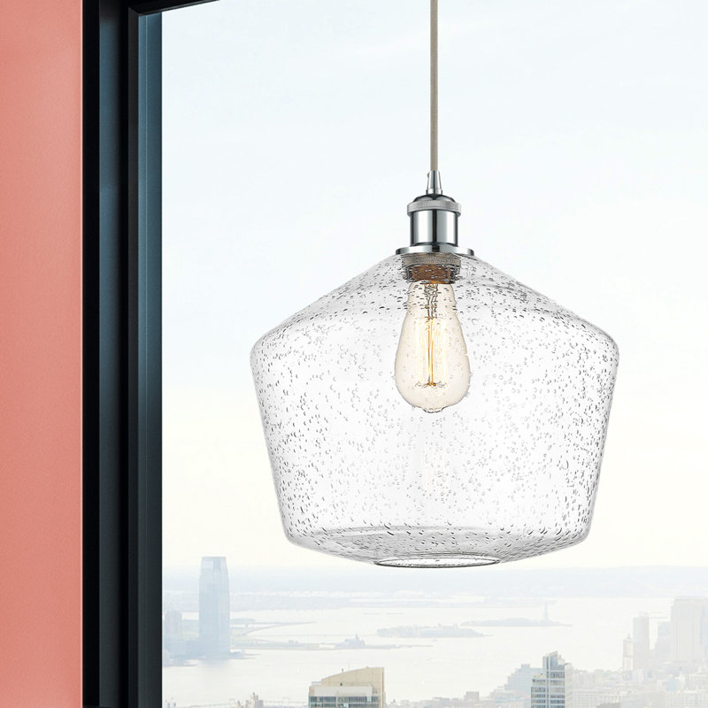 Luminaire suspendu simple à 1 lumière Gabbie, Chrome poli