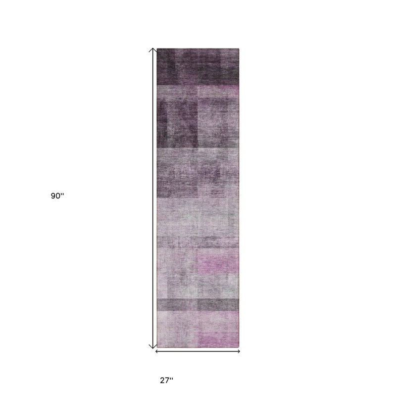 Tapis de couloir intérieur lavable ombre mauve 8 pi HomeRoots